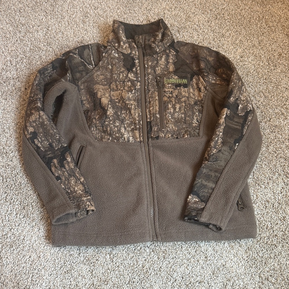 Magellan Outdoors Realtree Timber Boys Fleece Jacket Brown/Camo Size XS